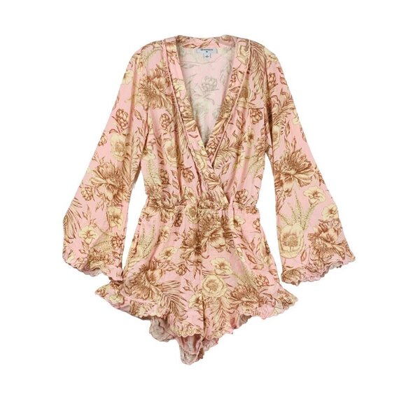 Aguabendita romper playsuit  38ch 28 elastic waist  38H  long sleeves pockets - Picture 1 of 3